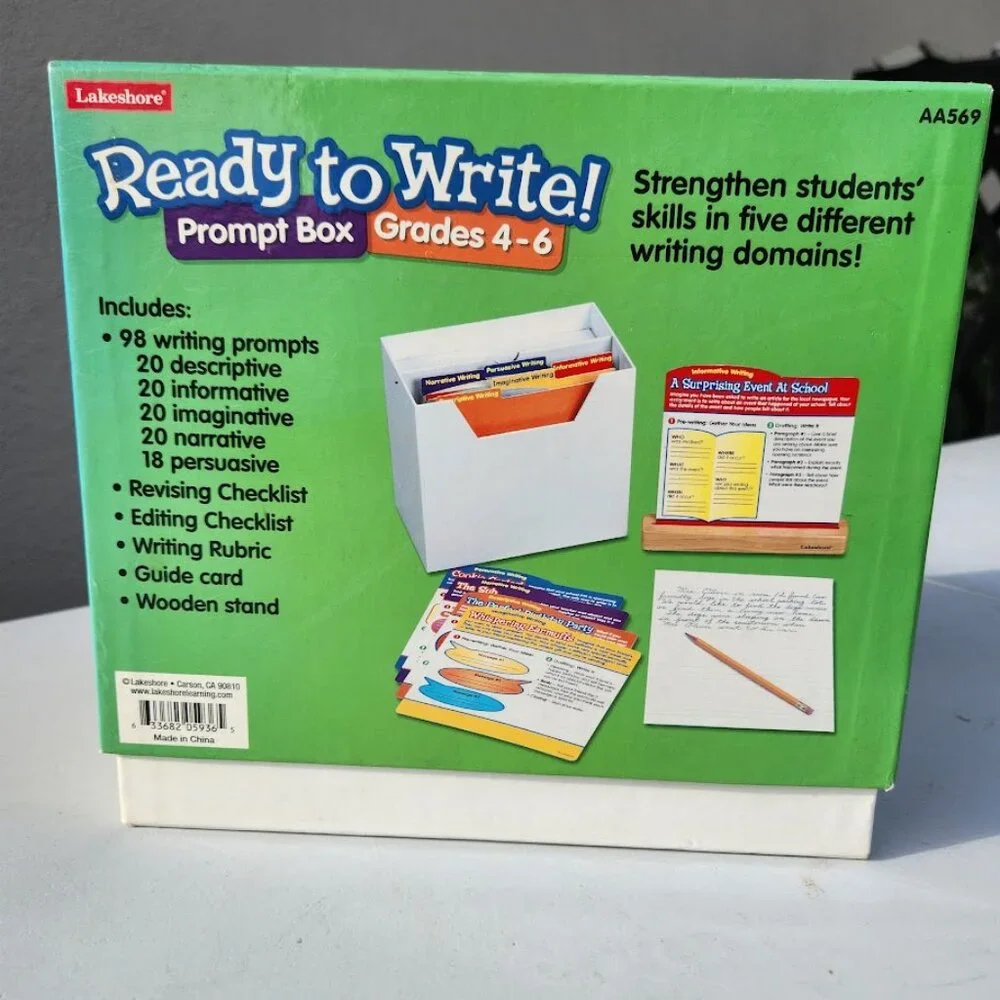 Lakeshore Ready to Write! Prompt Box Grade 4-6 AA569 Writing Prompts School Supp